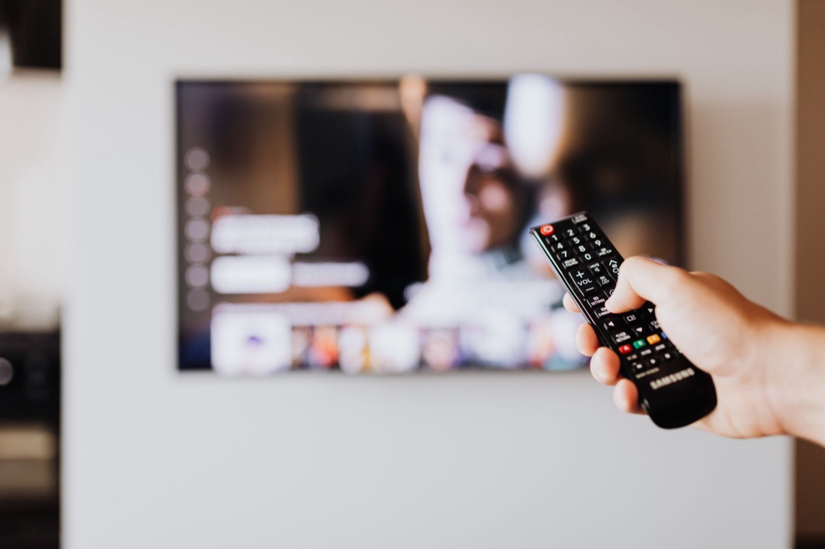 Digital streaming platform interface on a modern television
