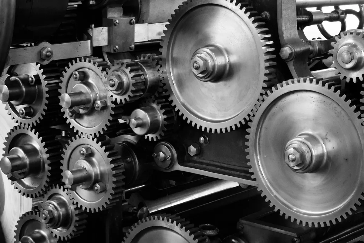 gears, cogs, machine, machinery, mechanical, gears and cogs, technology, industry, industrial, engineering, cogwheels, metals, monochrome, black and white, gear